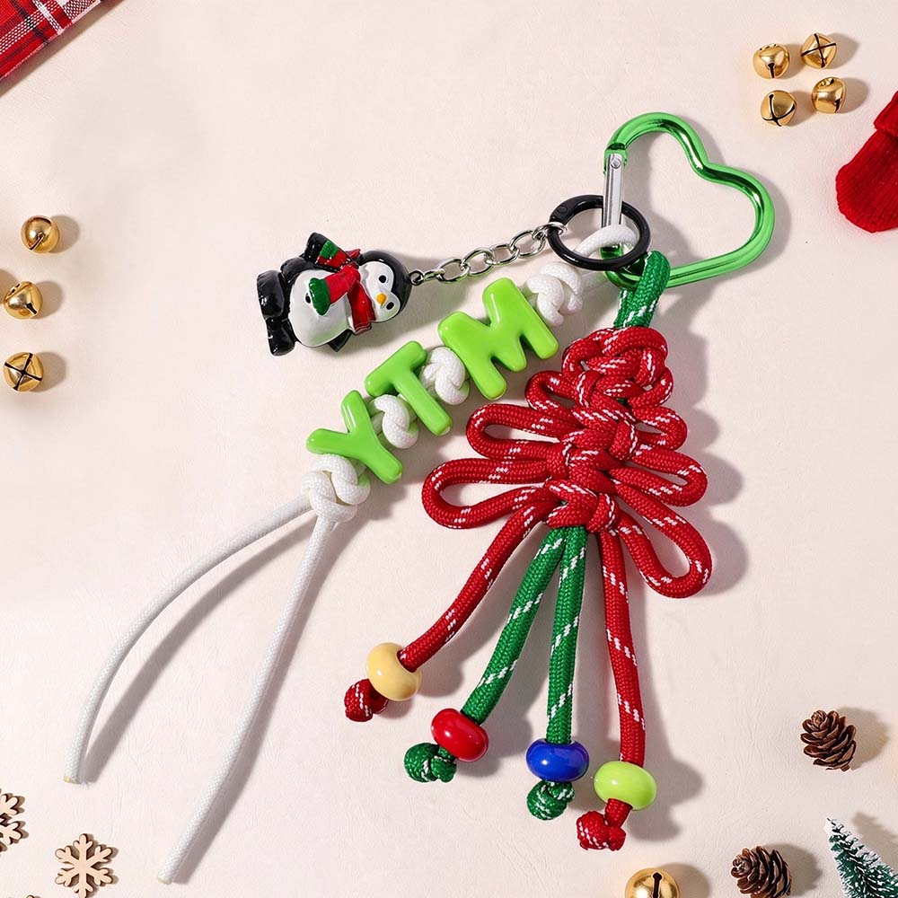 Personalized Christmas Multicolor Letter Beaded Bag Charm | CWGift110