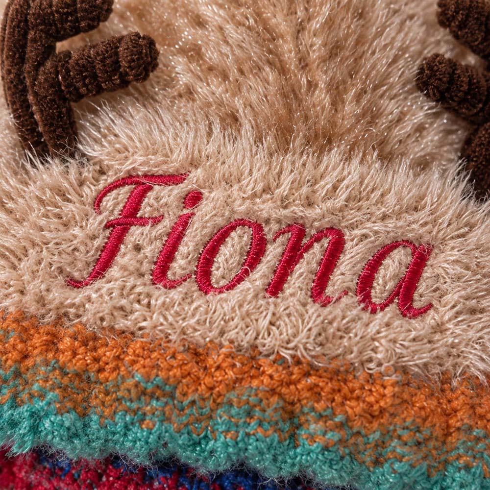Personalized Embroidered Kids Christmas Reindeer Winter Hat | HSKid106
