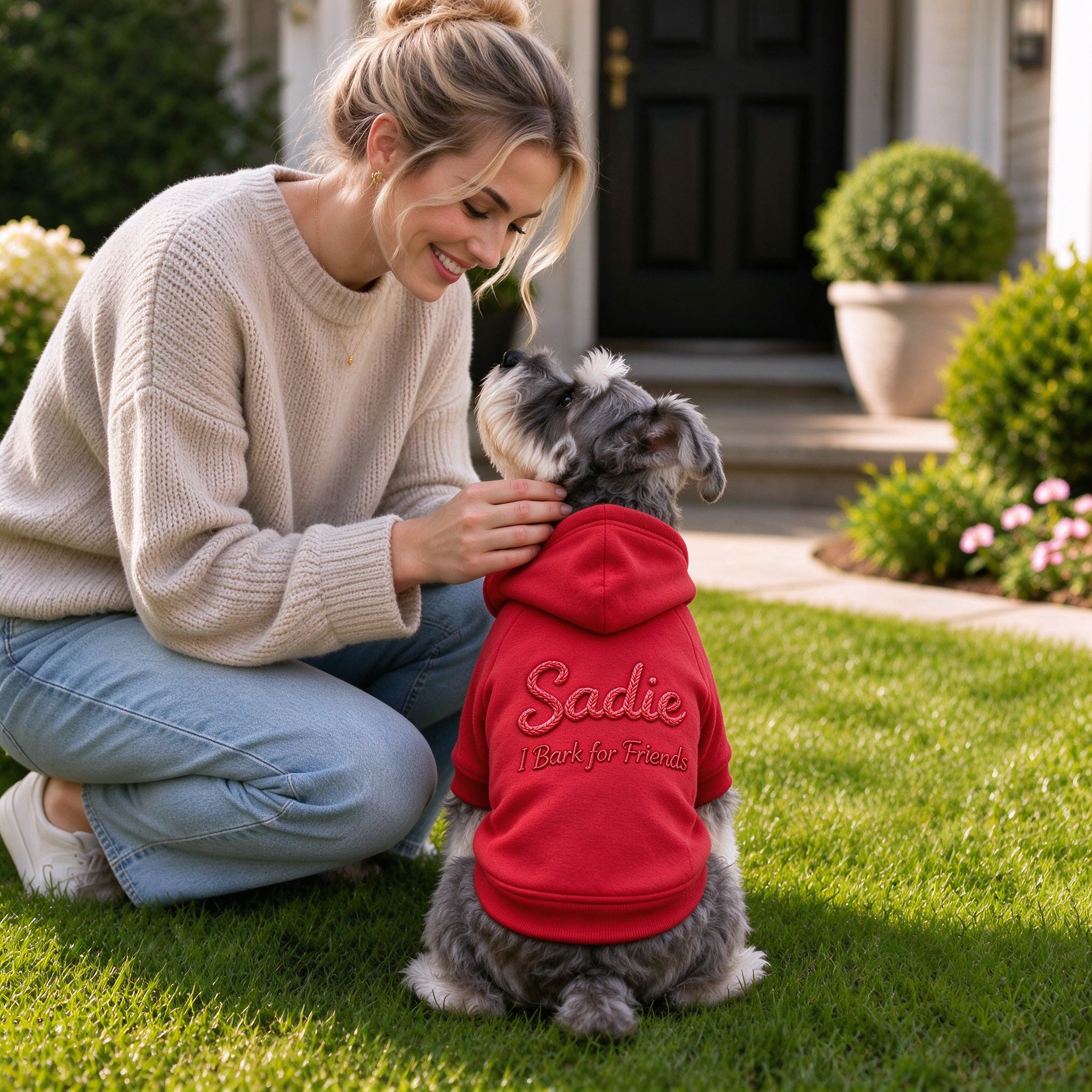 Personalized Hand Embroidered Pets Hoodie Sweatshirt | BKPet622