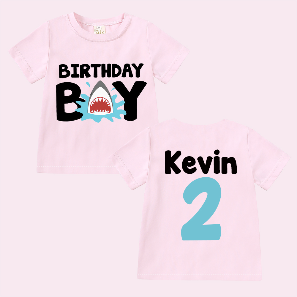 Personalized Boy Shark Birthday T-Shirt | inBirth30