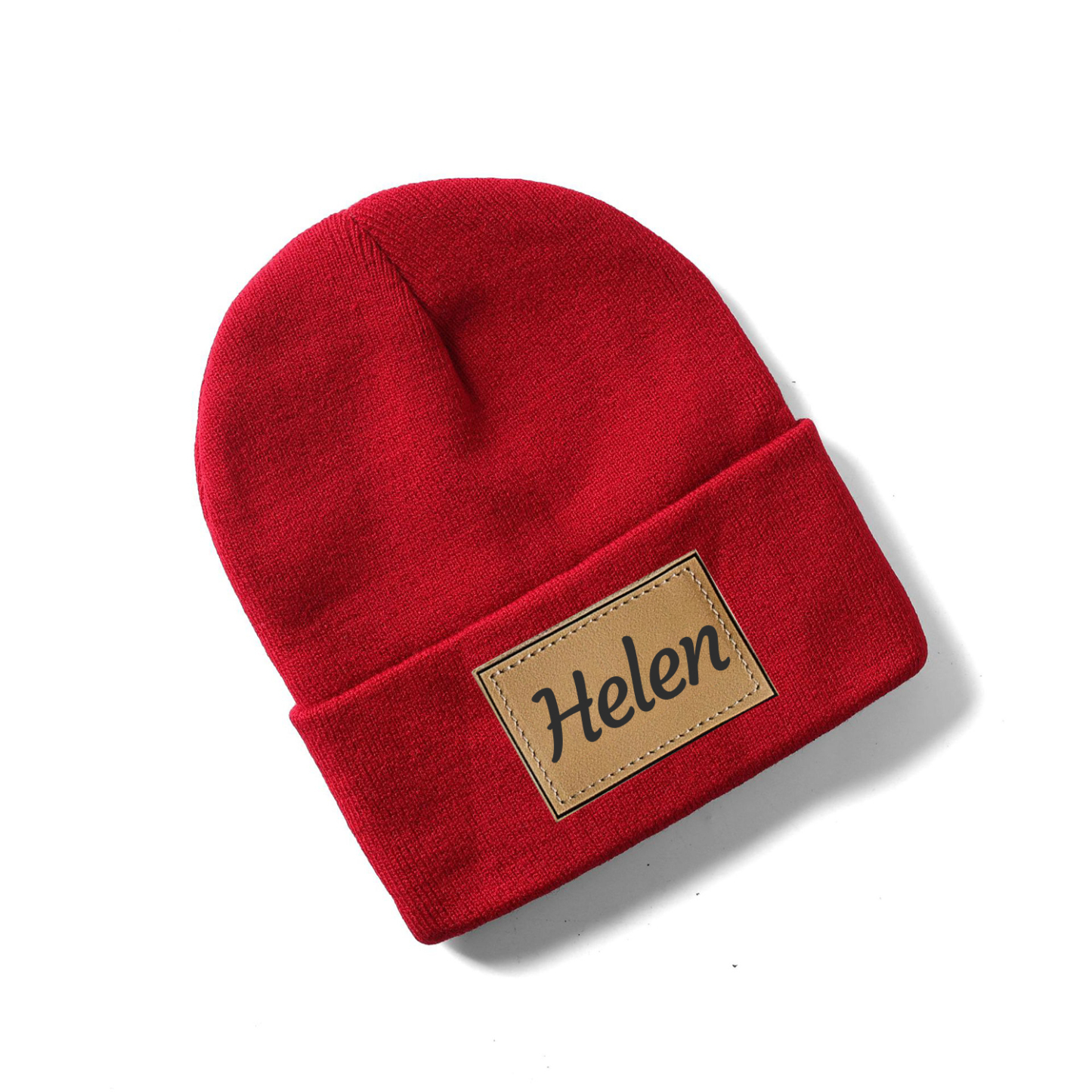 Personalized Leather Patch Beanie for Comfort & Unique | HSKid37
