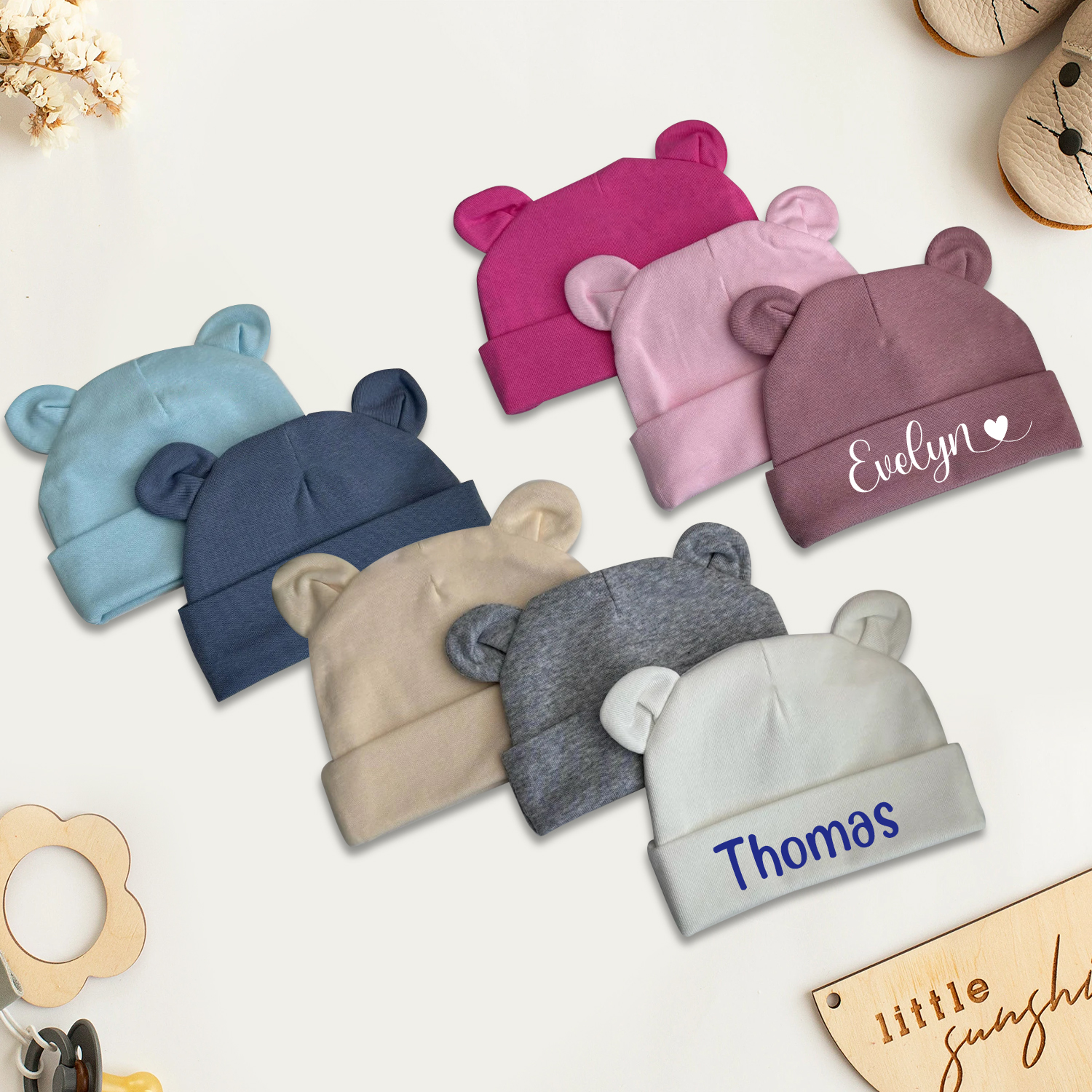 Personalized Lovely Bear Baby Hat for Comfort & Unique | HSKid38