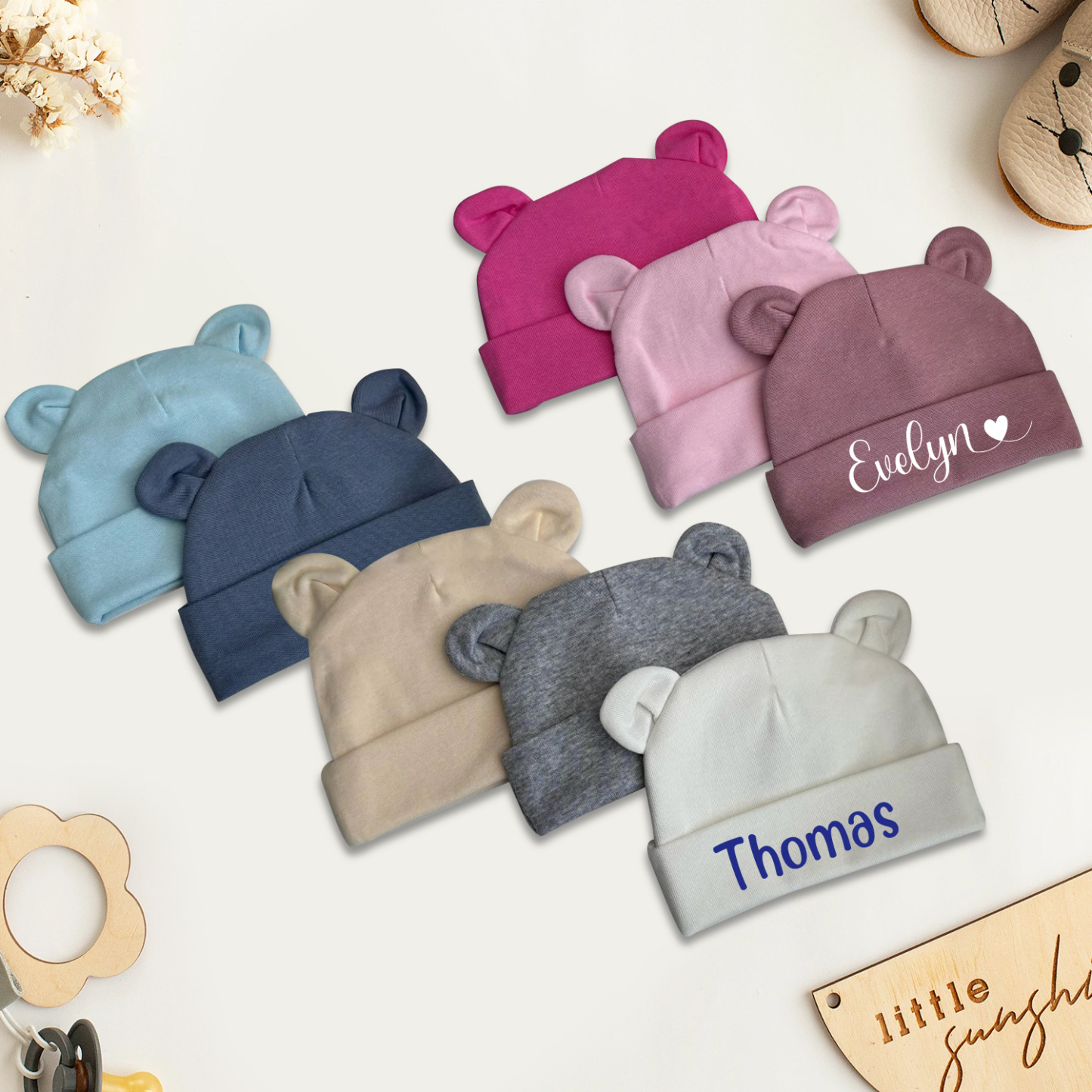 Personalized Lovely Bear Baby Hat for Comfort & Unique | HSKid38