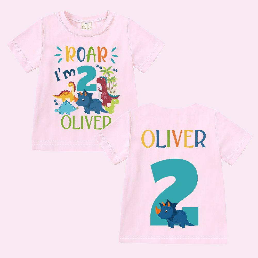 Personalized Dinosaur ROAR Party Birthday T-Shirt | inBirth02