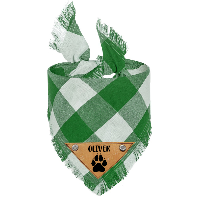 Personalized Plaid Dog Bandana for Comfort & Unique | BKPet42
