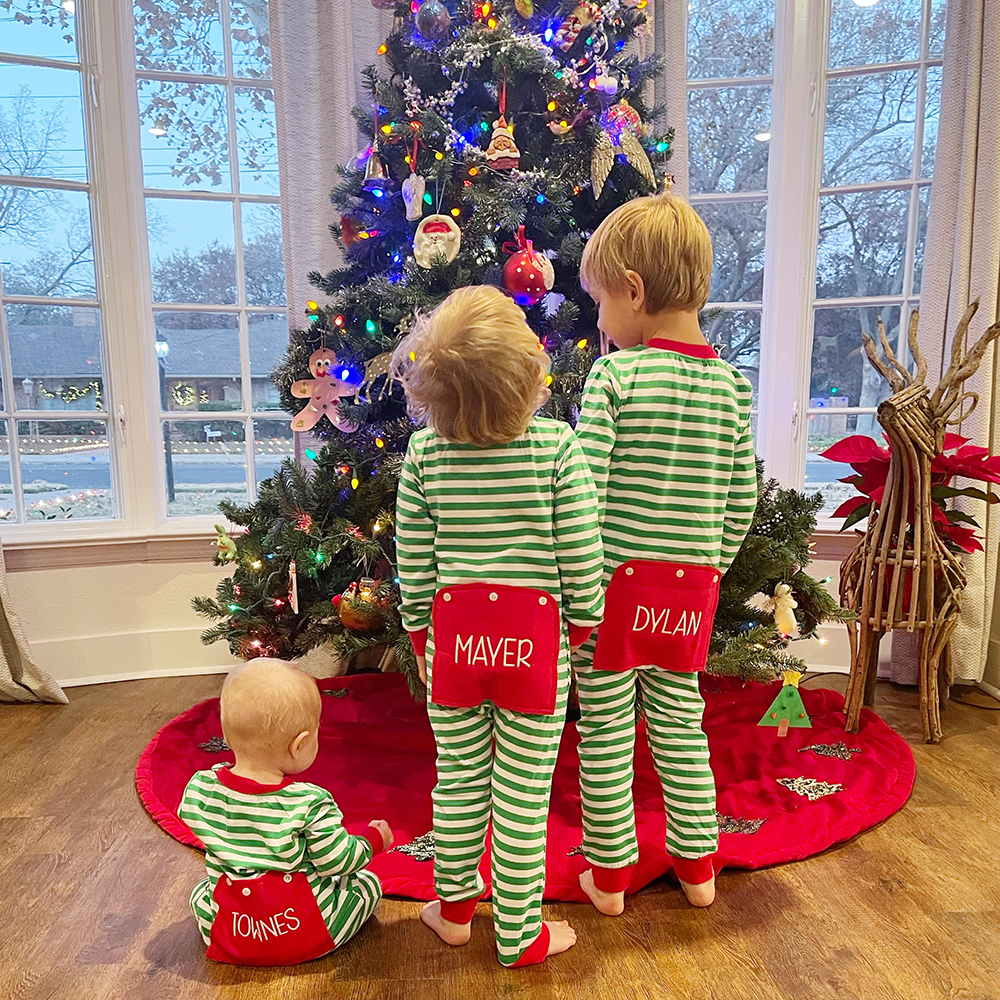 Personalized Embroidery Baby Butt Flap Christmas Pajamas | CWBaby112