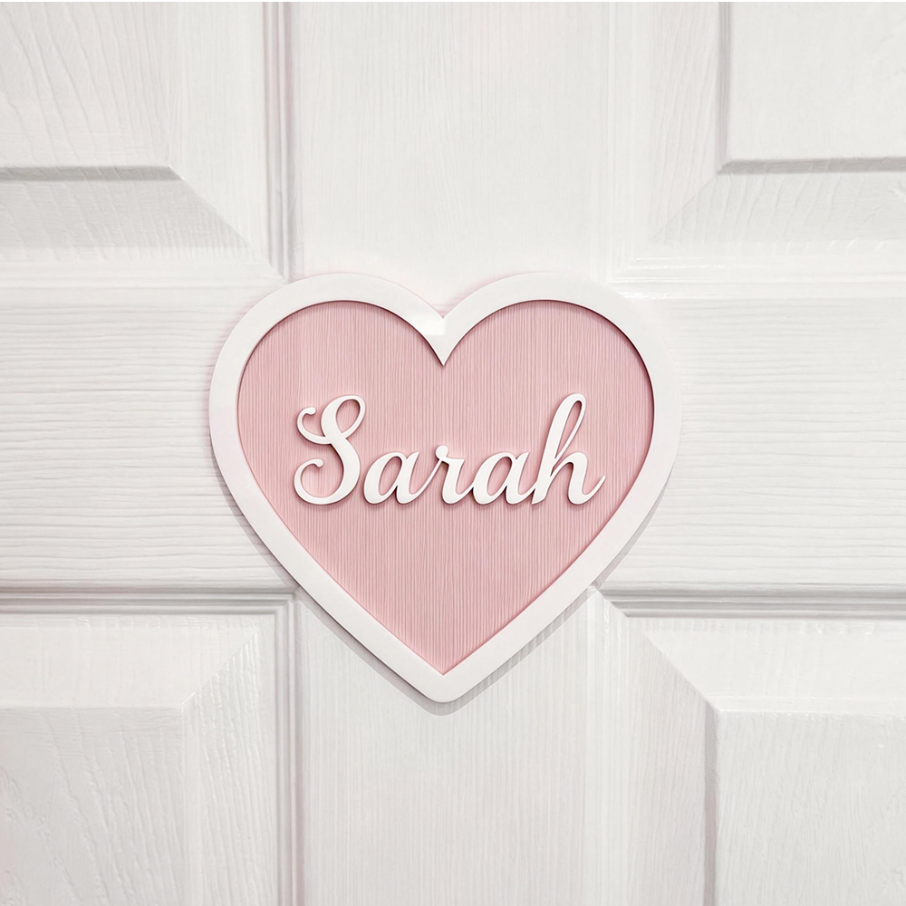 Personalized Kid's Bedroom Heart Decoration Door Sign | CWBaby410