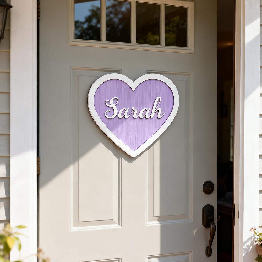 Personalized Kid's Bedroom Heart Decoration Door Sign | CWBaby410