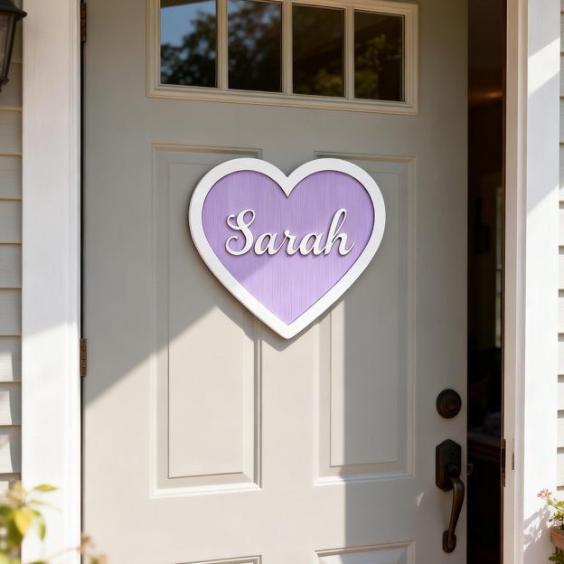 Personalized Kid's Bedroom Heart Decoration Door Sign | CWBaby410
