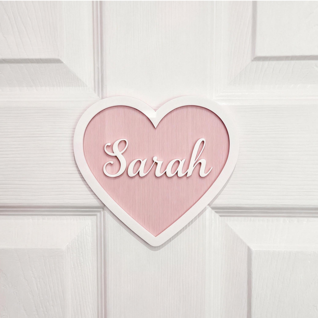 Personalized Kid's Bedroom Heart Decoration Door Sign | CWBaby410