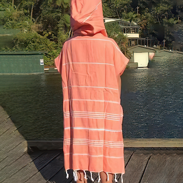 Personalized Turkish Beach Towel with Hoodie Kid & Adult | KKTowel55