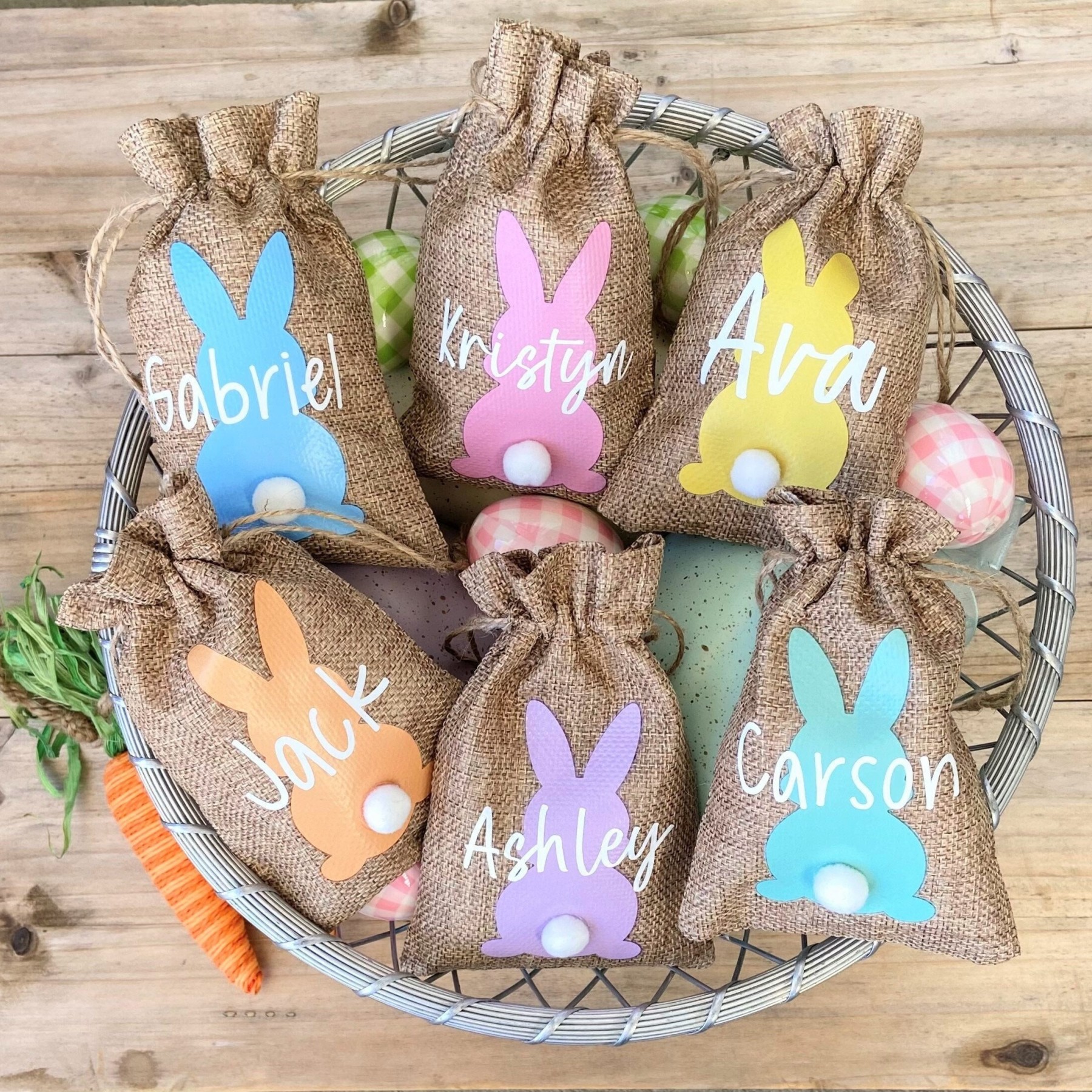 Personalized Name Color Easter Treat Bags | CWEaster22
