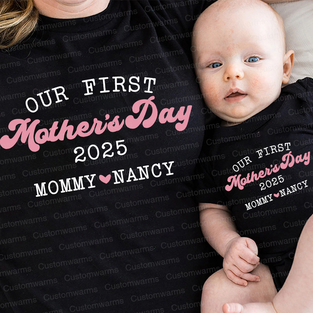 Personalized First Mother's Day Mommy and Baby Outfit | CWFamily30