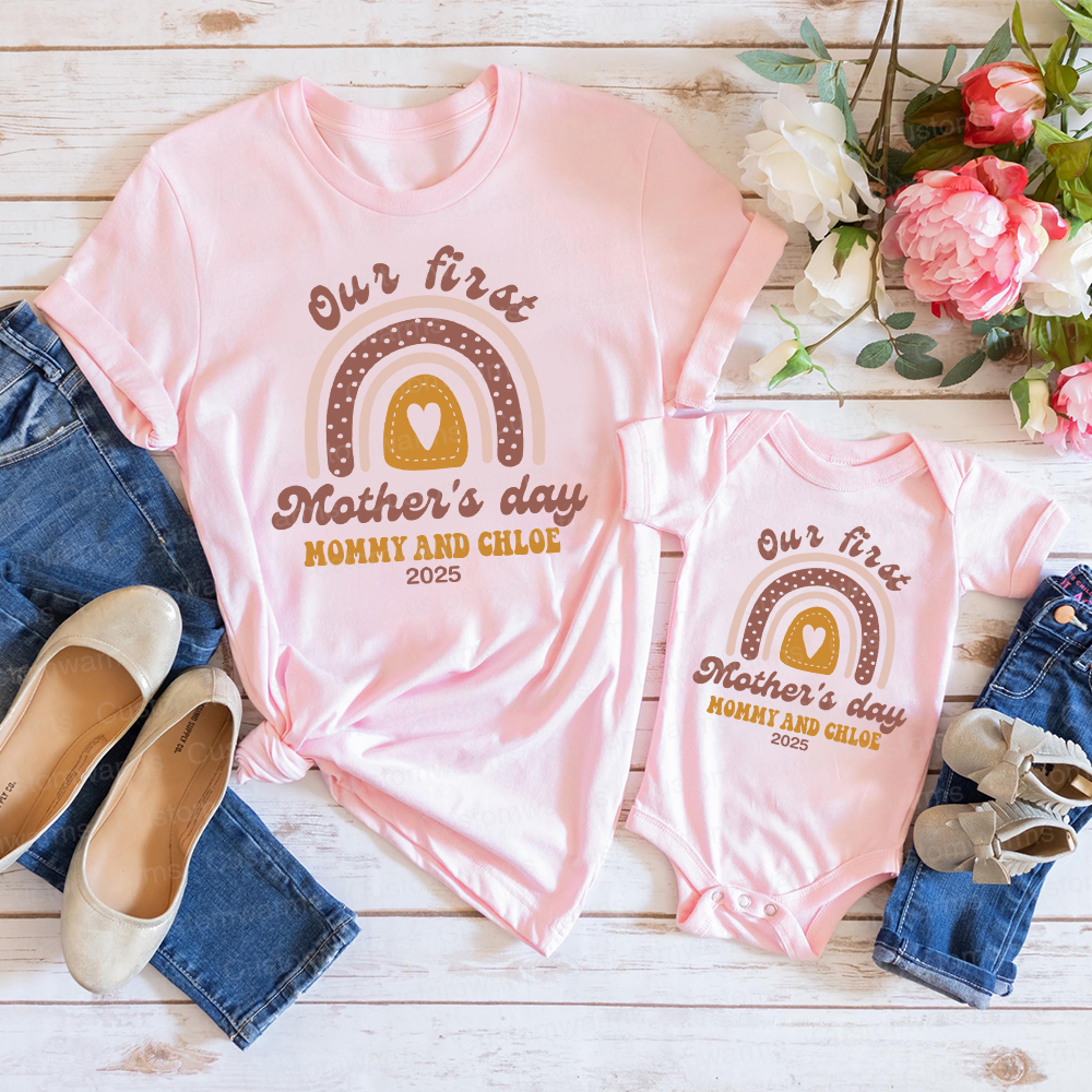 Personalized First Mother's Day Mommy and Baby Outfit | CWFamily31