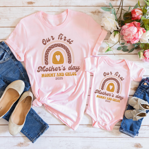 Personalized First Mother's Day Mommy and Baby Outfit | CWFamily31