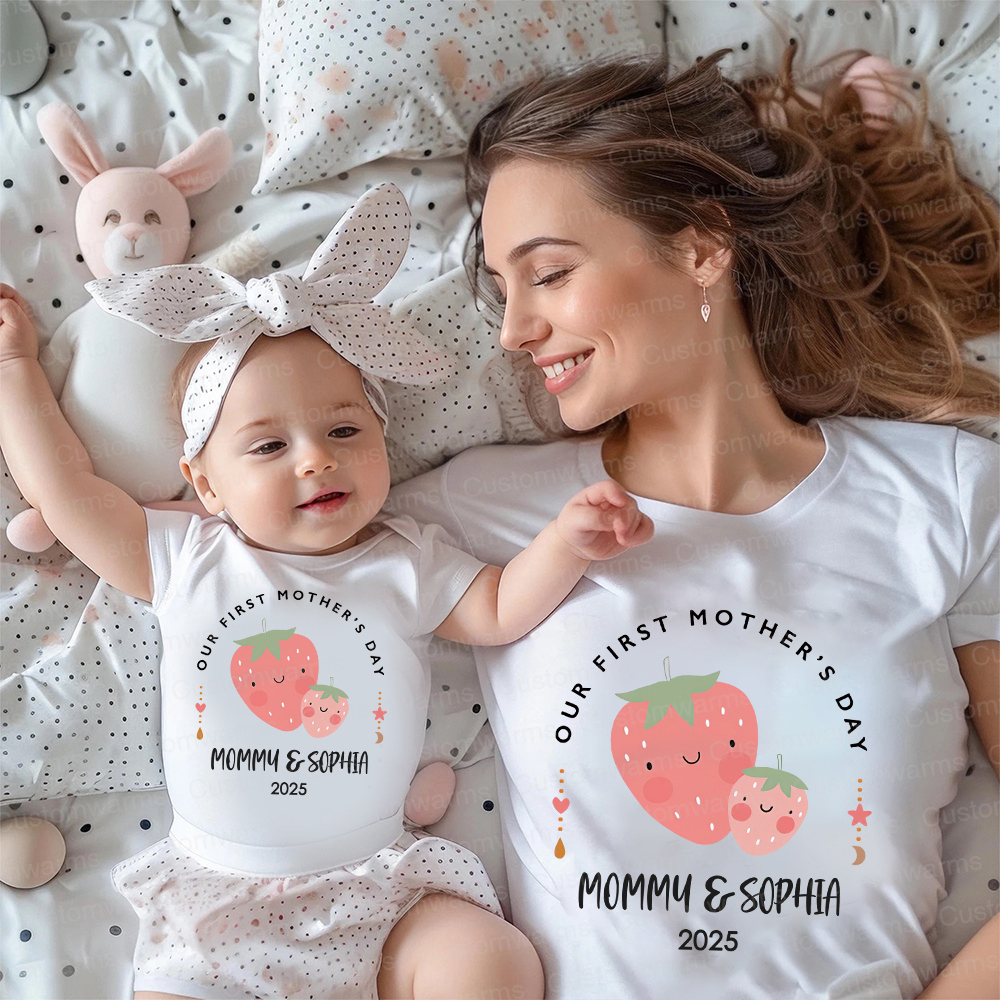 Personalized First Mother's Day Mommy and Baby Outfit | CWFamily18