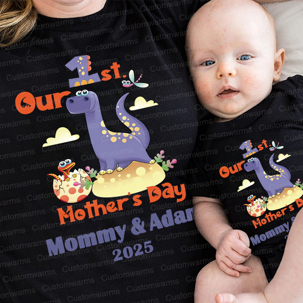 Personalized First Mother's Day Mommy and Baby Outfit | CWFamily36