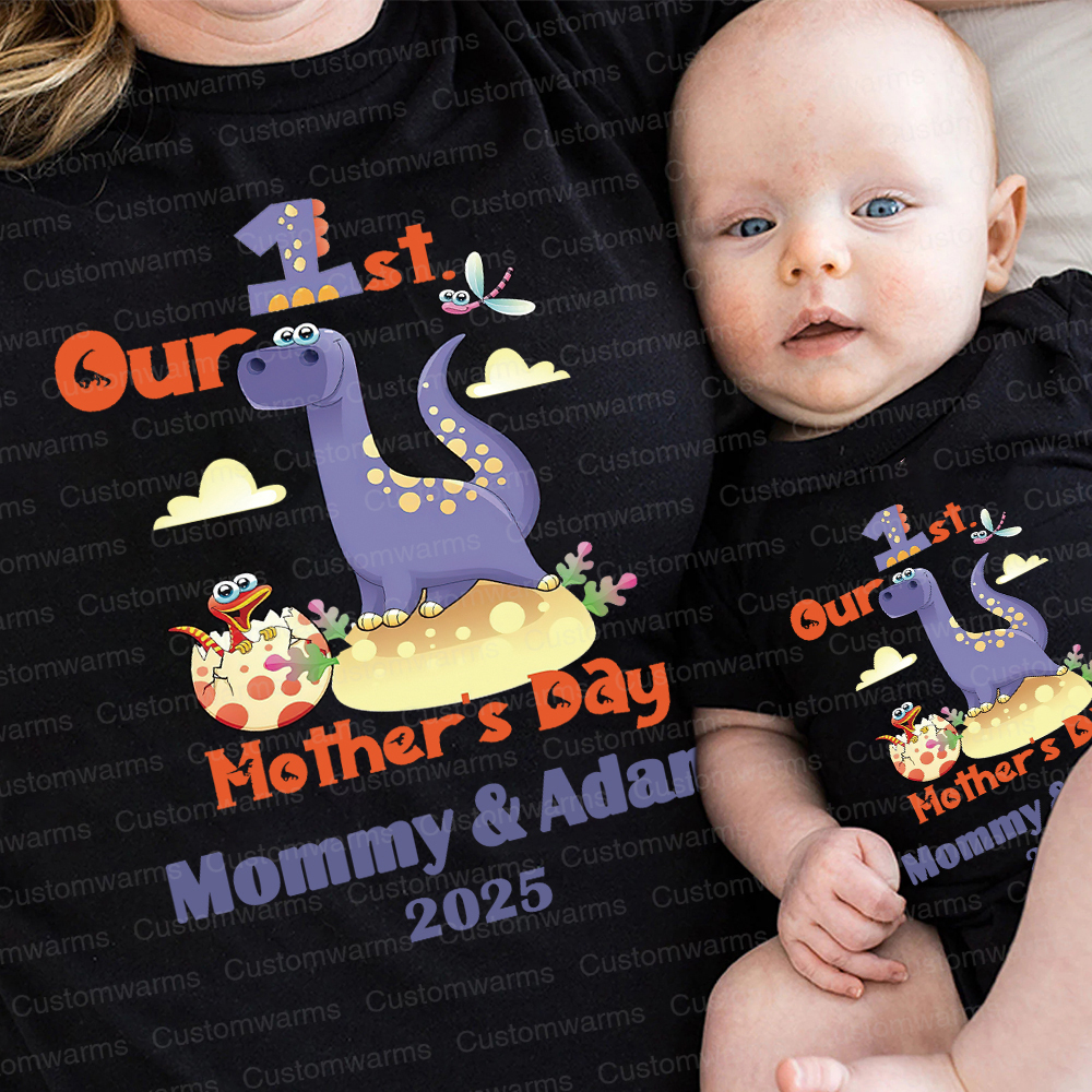 Personalized First Mother's Day Mommy and Baby Outfit | CWFamily36