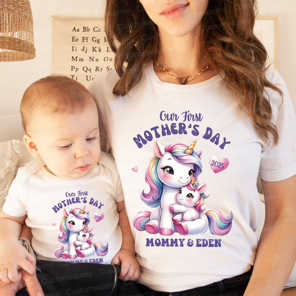 Personalized First Mother's Day Mommy and Baby Outfit | CWFamily29