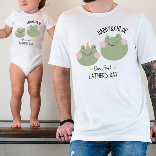 Personalized First Father's Day Daddy and Baby Outfit | CWFamily80