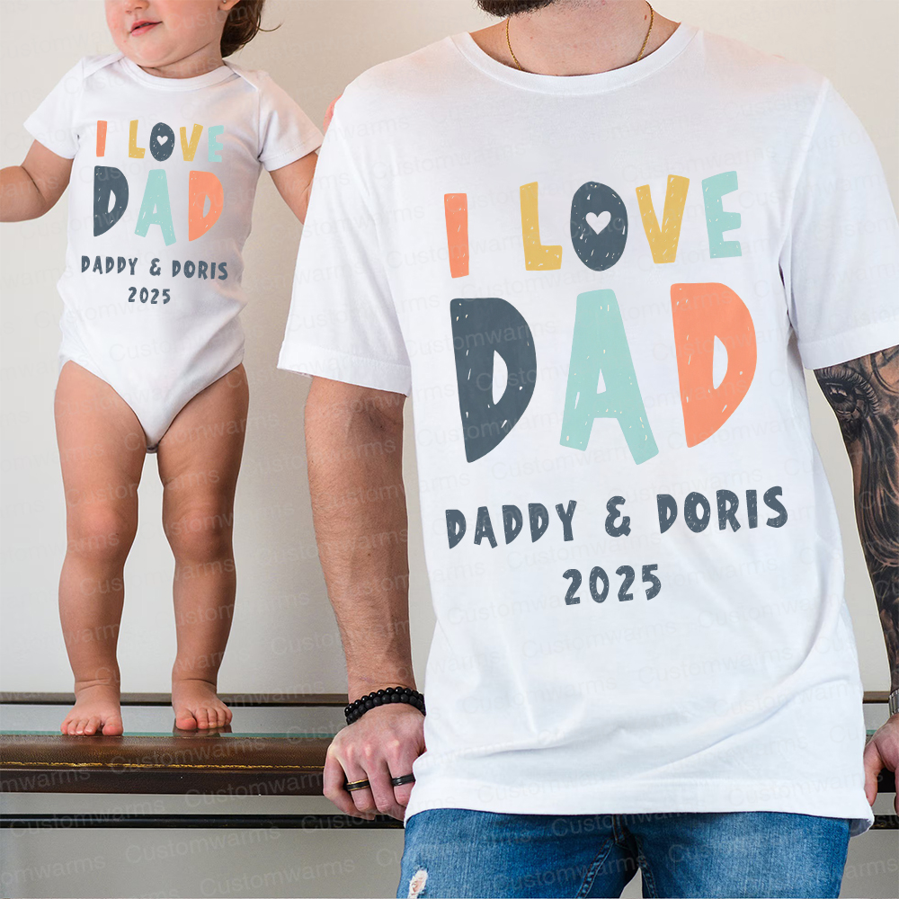 Personalized First Father's Day Daddy and Baby Outfit | CWFamily87