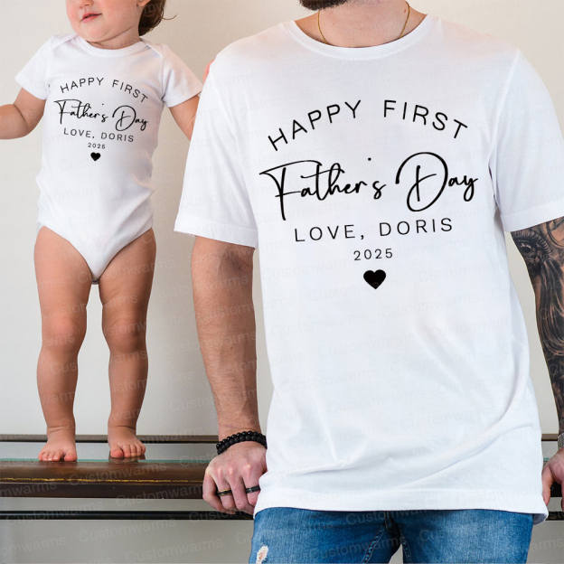 Personalized First Father's Day Daddy and Baby Outfit | CWFamily89