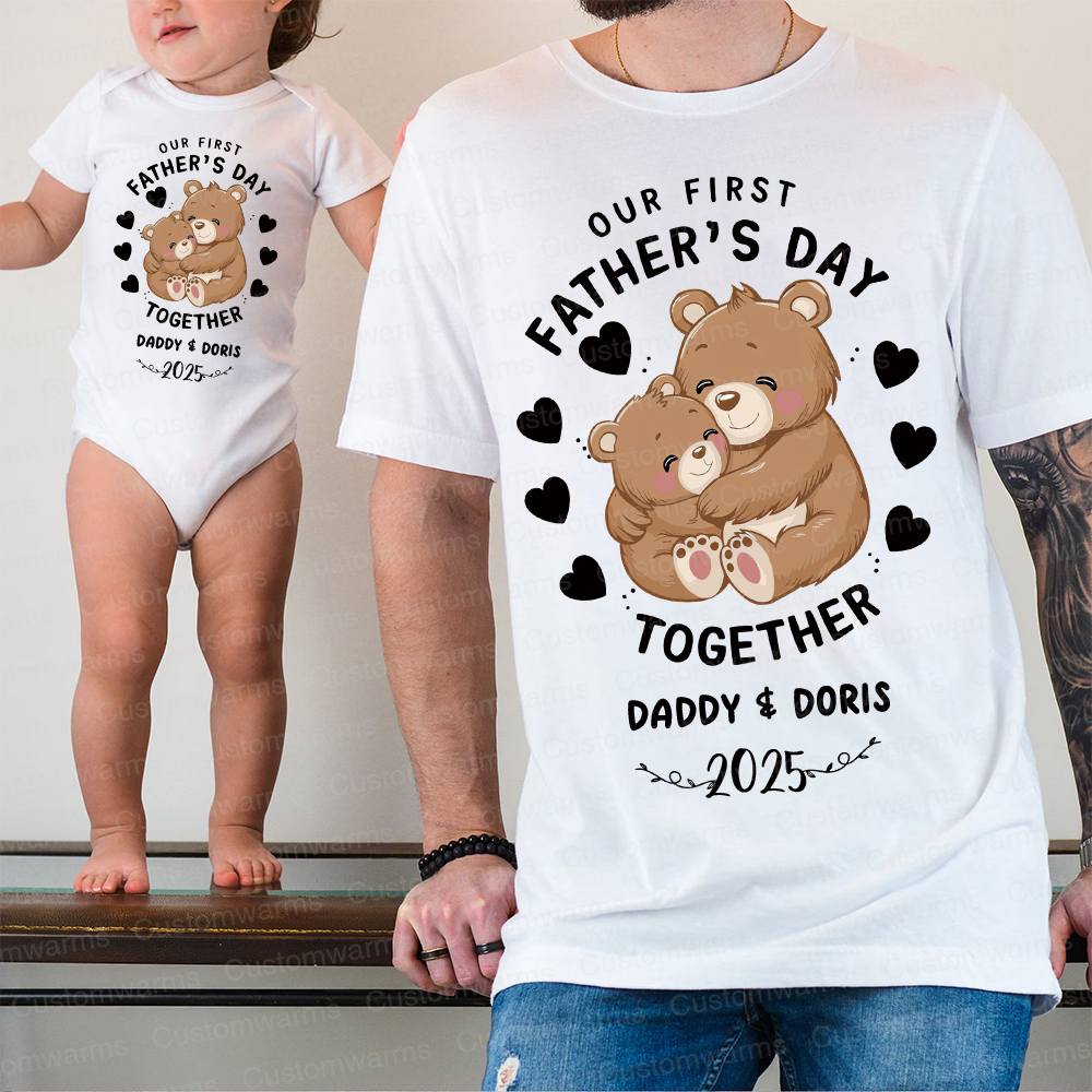 Personalized First Father's Day Daddy and Baby Outfit | CWFamily92