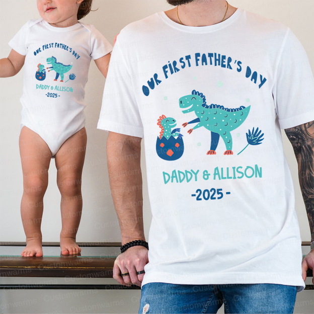 Personalized First Father's Day Daddy and Baby Outfit | CWFamily93