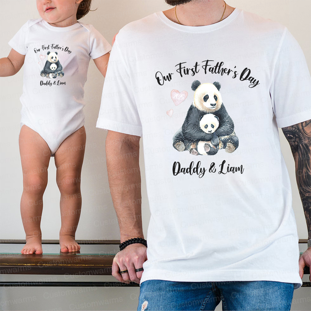 Personalized First Father's Day Daddy and Baby Outfit | CWFamily94