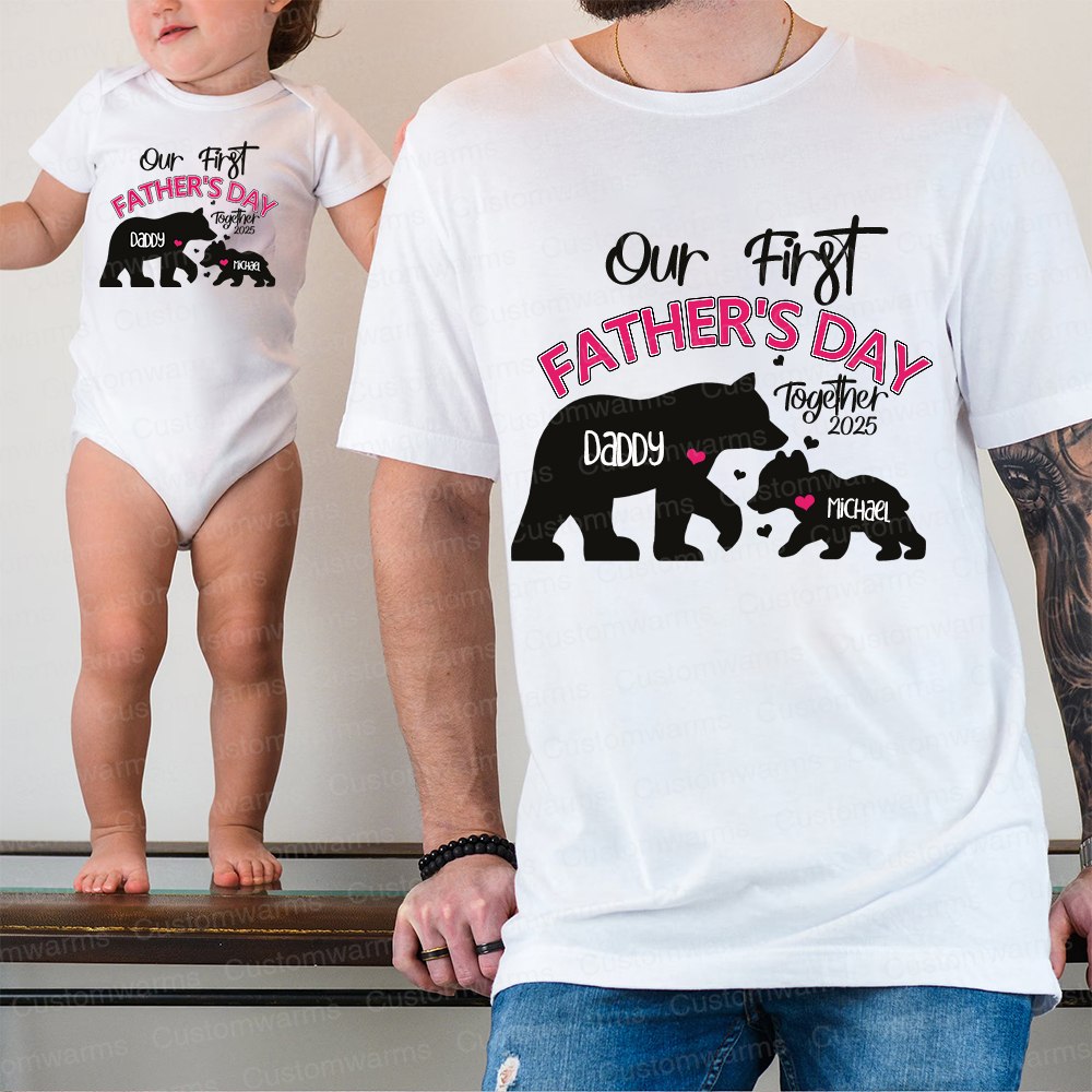 Personalized First Father's Day Daddy and Baby Outfit | CWFamily97