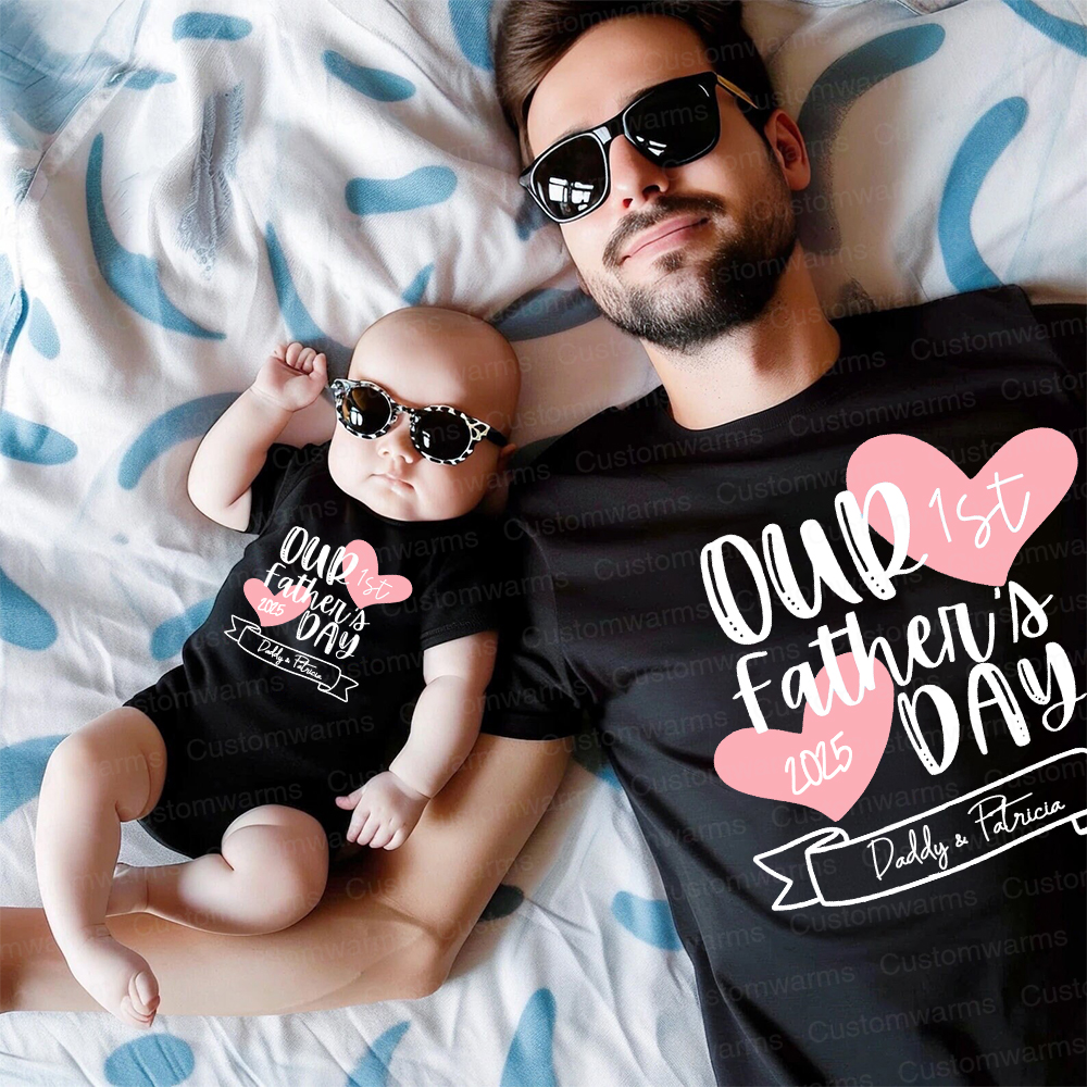 Personalized First Father's Day Daddy and Baby Outfit | CWFamily99