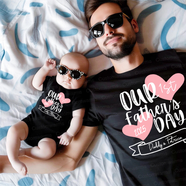 Personalized First Father's Day Daddy and Baby Outfit | CWFamily99