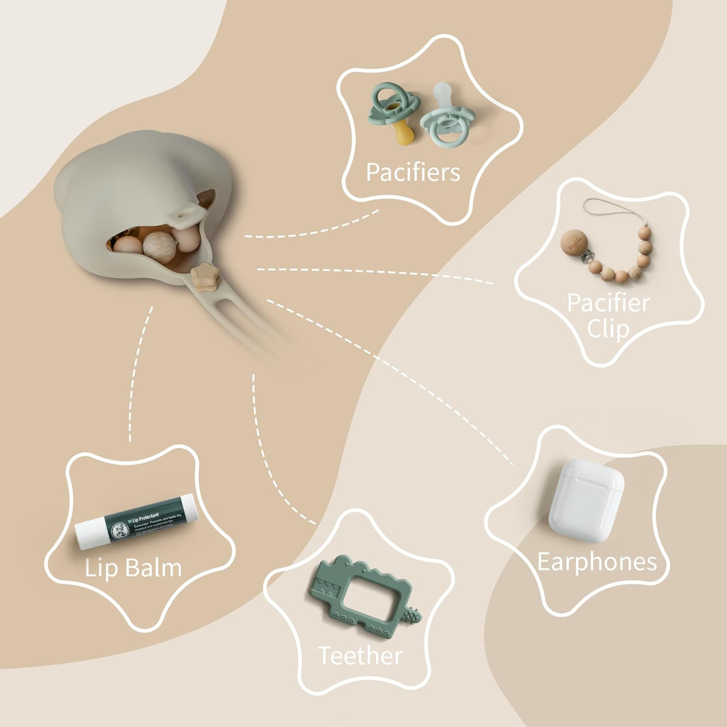 Personalized Baby Silicone Soother Holder Case | CWToy225