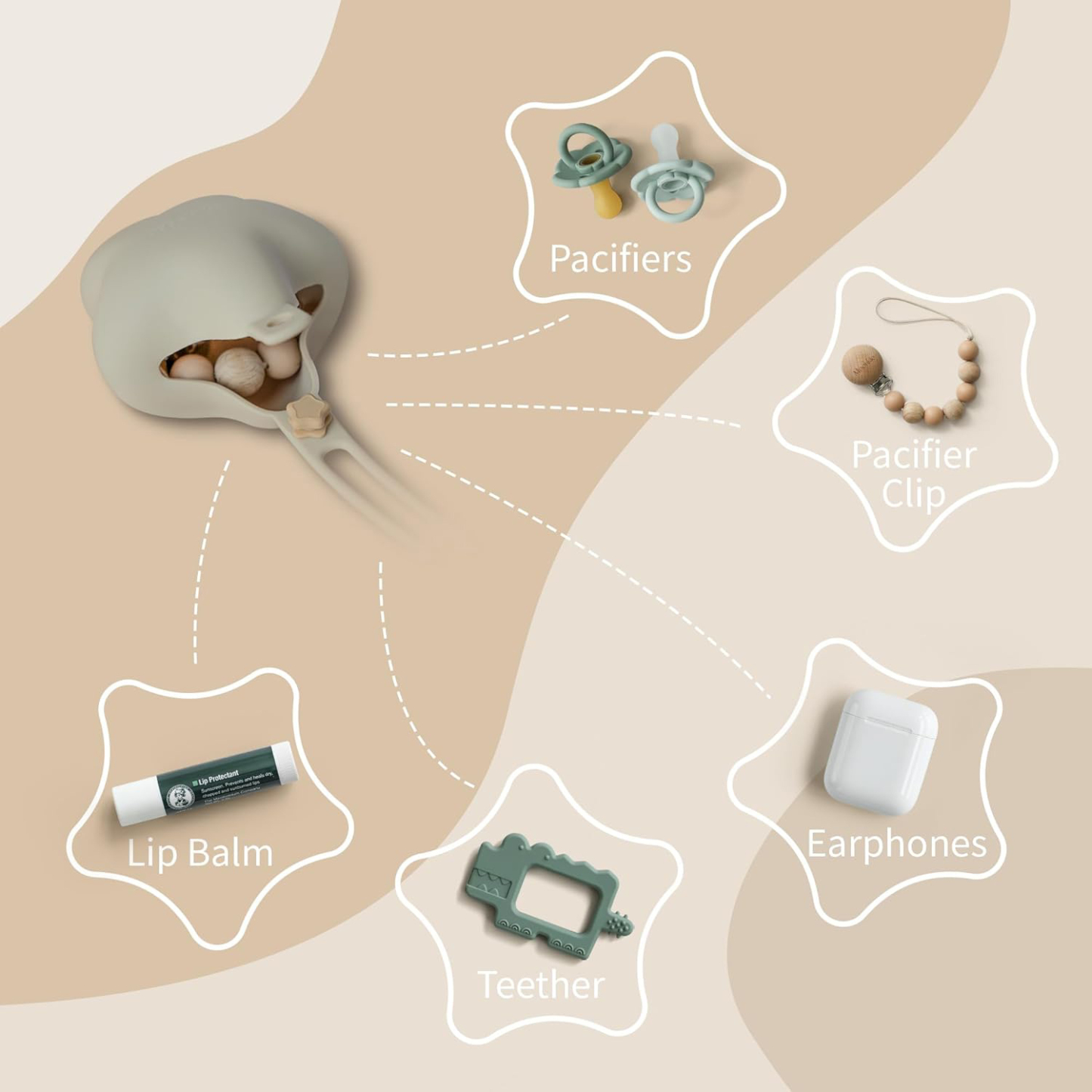 Personalized Baby Silicone Soother Holder Case | CWToy225