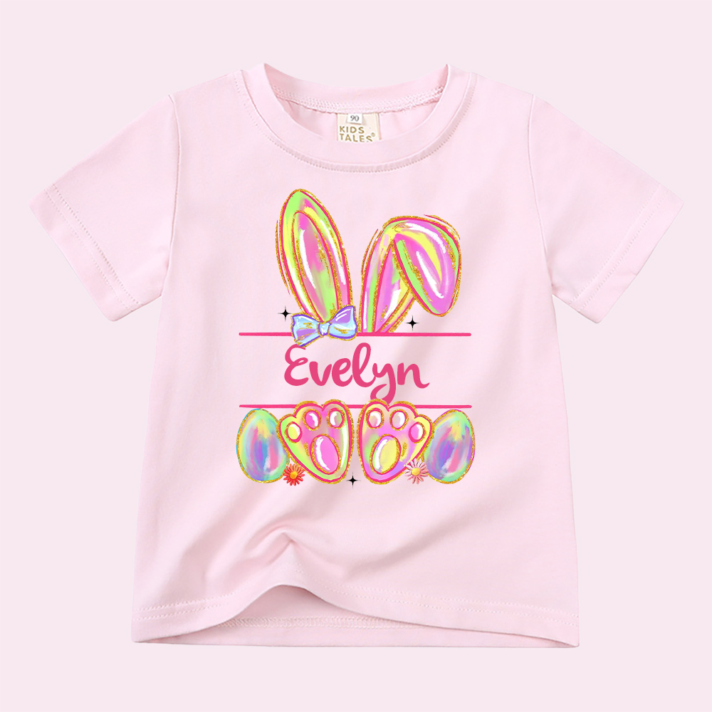 Personalized Kid Cozy Soft Easter Bunny T-Shirt | inTee13