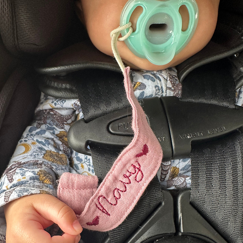 Personalized Baby Embroidered Pacifier Strap with Name | CWToy129