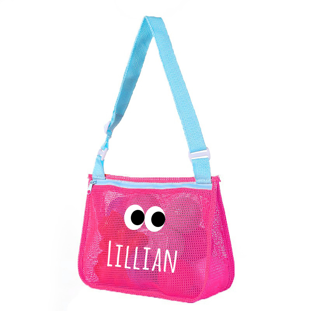 Personalized Seashell Zipper Mesh Beach Bag | CWBeach0101