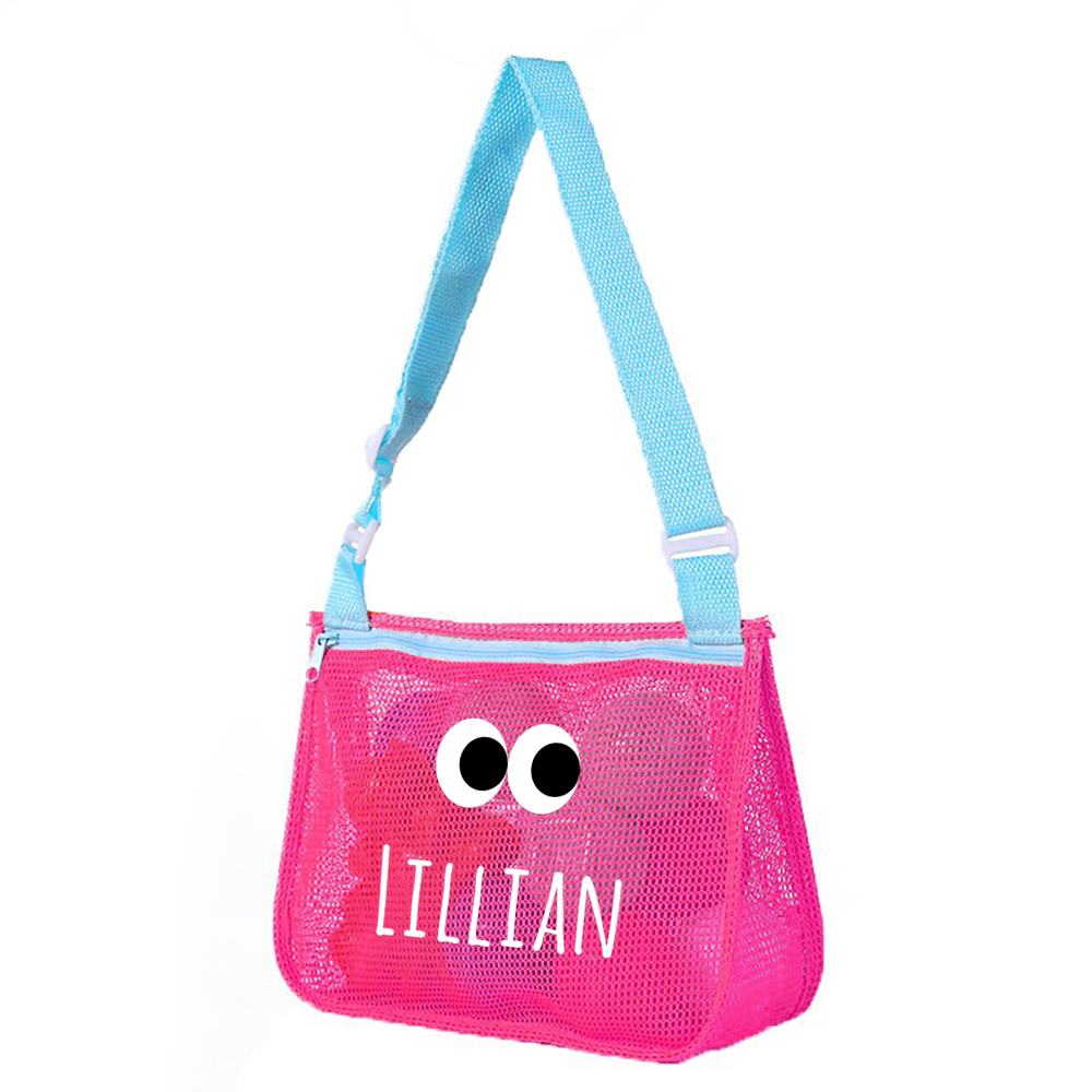 Personalized Seashell Zipper Mesh Beach Bag | CWBeach0101