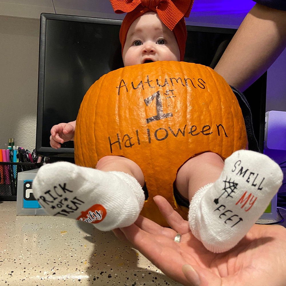 Personalised Halloween Trick or Treat Smell My Feet Socks | CWHalloween53