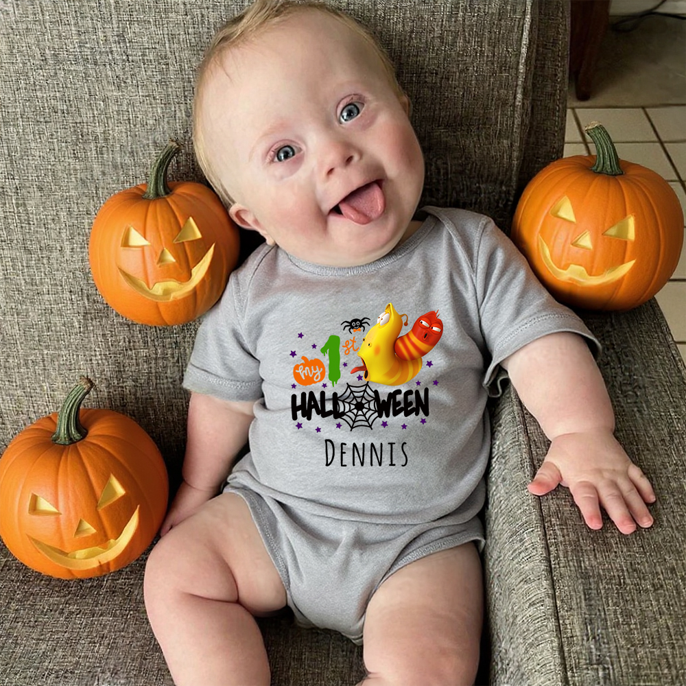 Personalized Larva's Halloween Funny Baby Romper | Larva01