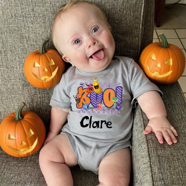 Personalized Larva's Halloween Funny Baby Romper | Larva03