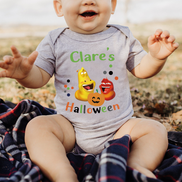 Personalized Larva's Halloween Funny Baby Romper | Larva18