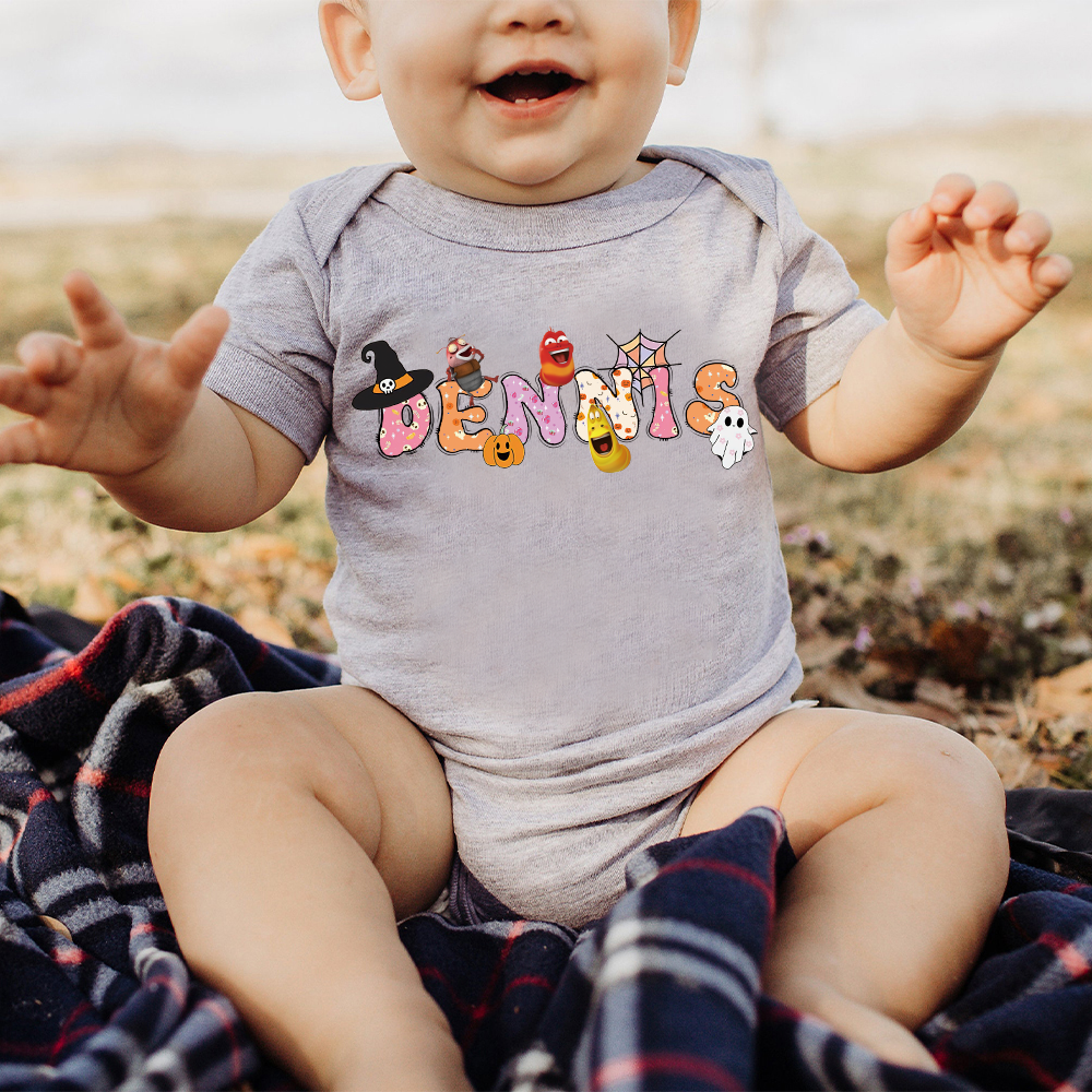 Personalized Larva's Halloween Funny Baby Romper | Larva15