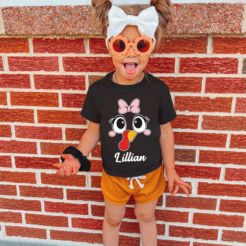Personalized Funny Turkey Face Family Matching Shirt | CWThanks07