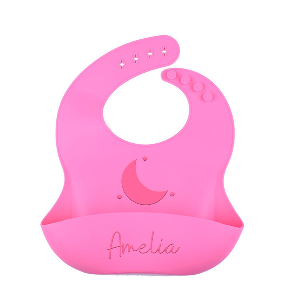 Personalized Baby Reusable Food Grade Silicone Bib | CWBaby299