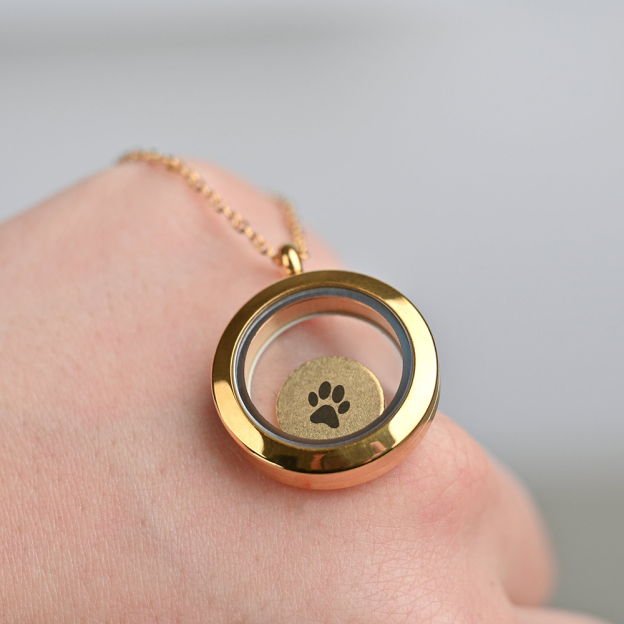 Personalized Pet Precious Memory Glass Locket Jewelry | BKPet364