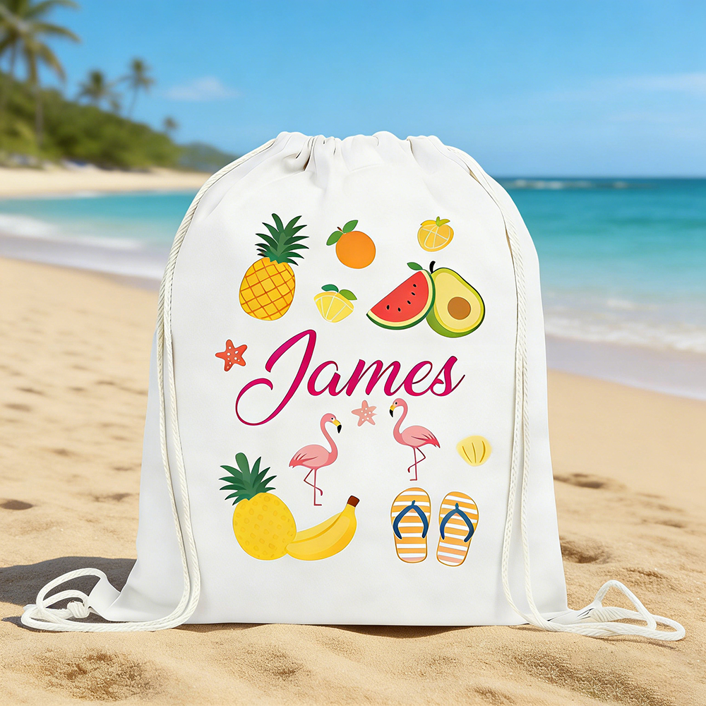 Personalized Kid Summer Beach Drawstring Bag | CWBeach220