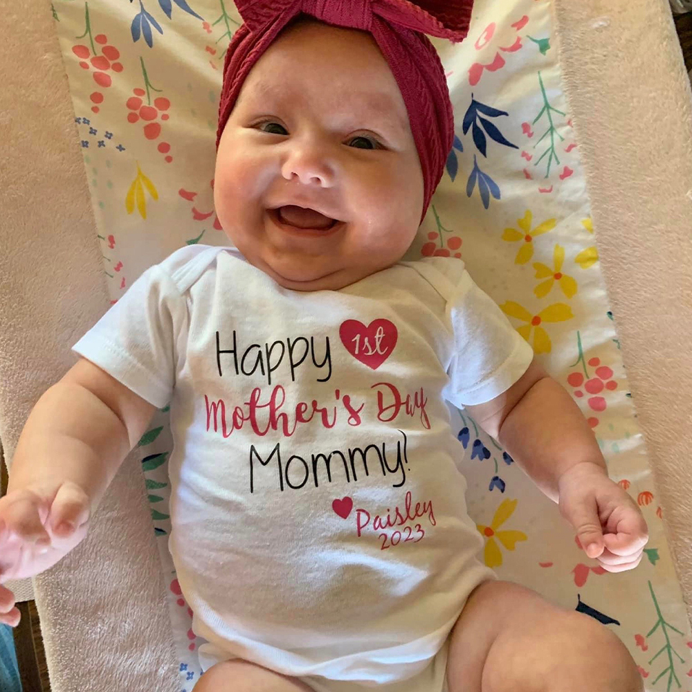 Personalized First Mother's Day Mommy and Baby Outfit | CWFamily139