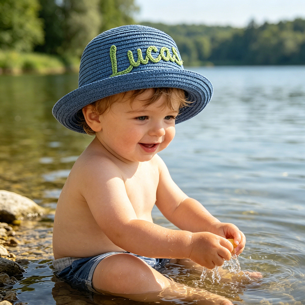 Personalized Embroidery Baby Toddler Summer Hat | CWBeach239