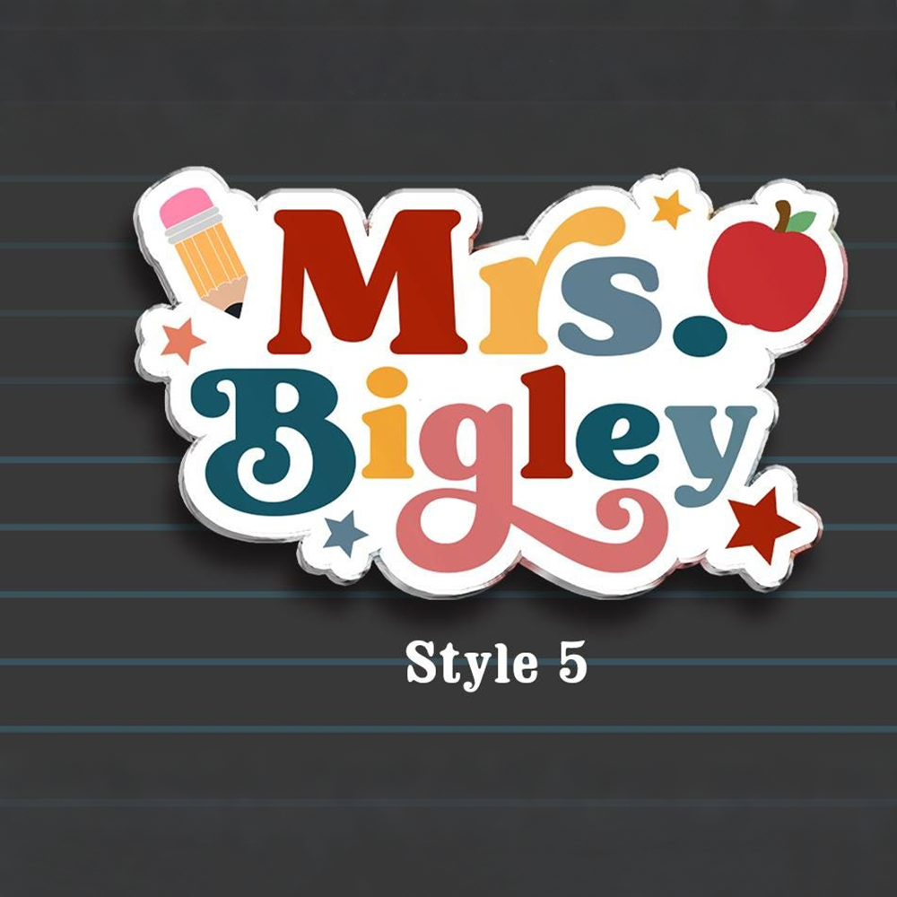 Personalized Illustrated Teacher Name Fridge Magnet | CWTeach11